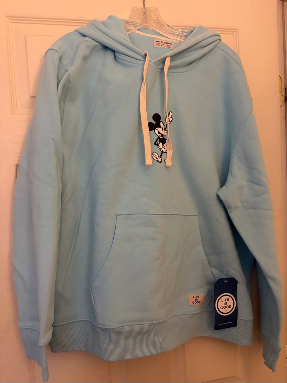 Life Is Good Light Blue Mickey Mouse Pullover Hoodie